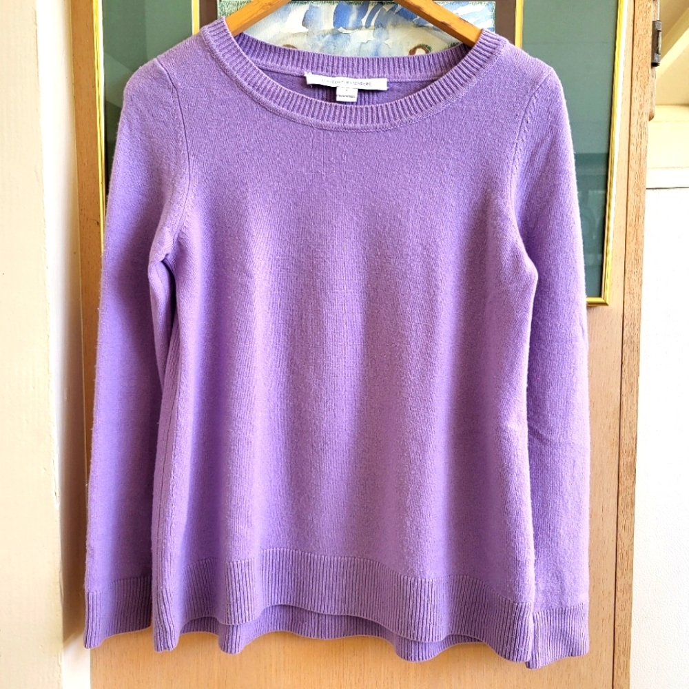Cashmere Classic Purple Crewneck Sweater